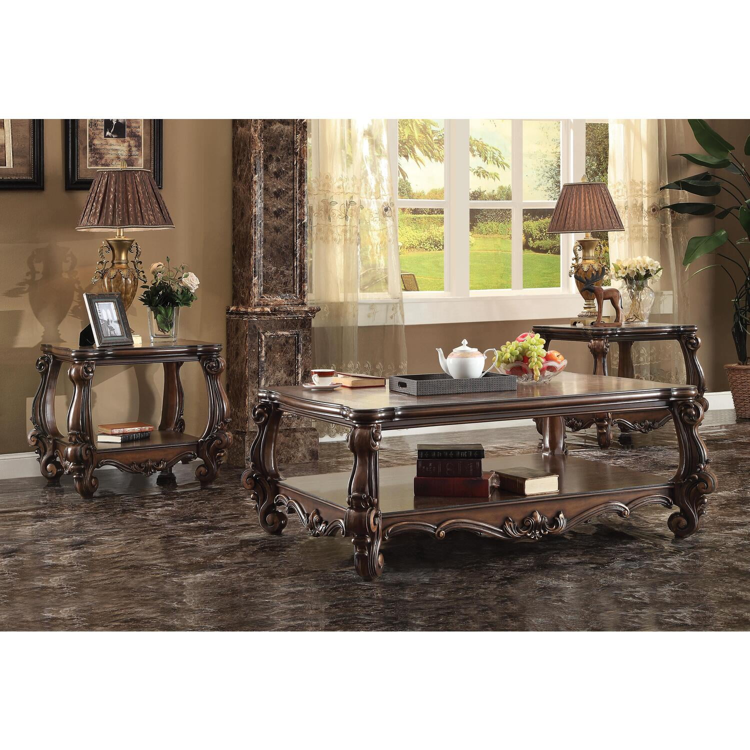 ACME Versailles Coffee Table, Cherry Oak