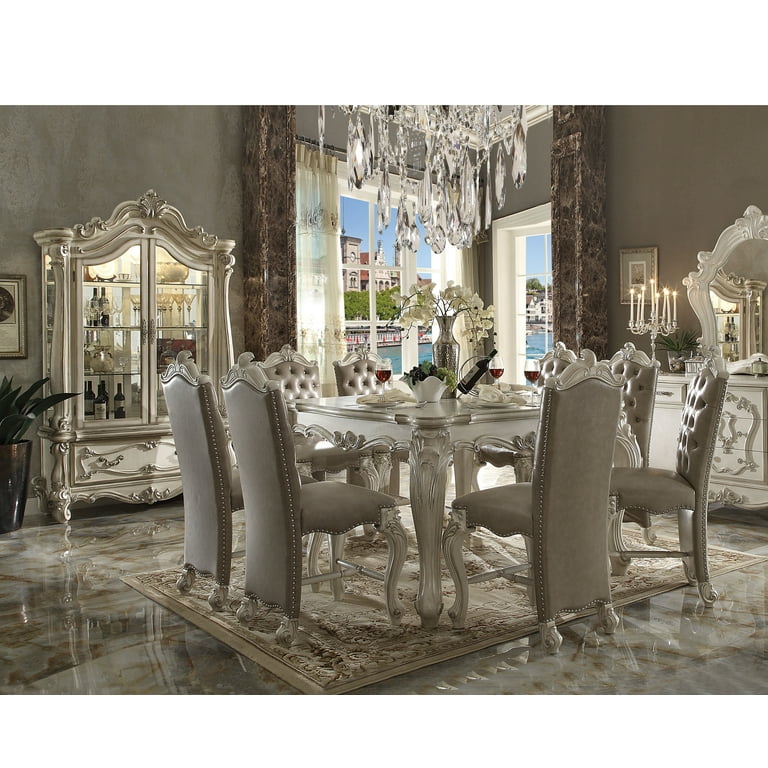 Bone White Wooden Top With Decorative Base With Oversized Scrolled Feet Counter Height Table Bone White Wooden Top With Decorative Base With Oversized Scrolled Feet Counter Height Table
