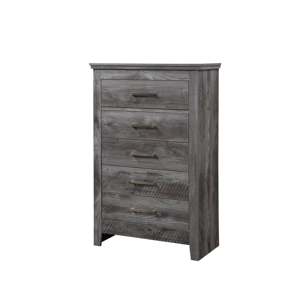 Vidalia Rustic Gray Oak Chest with Sleek Metal Pulls