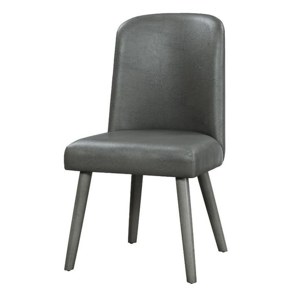 Acme Waylon Gray PU & Gray Oak Side Chair (Set-2)