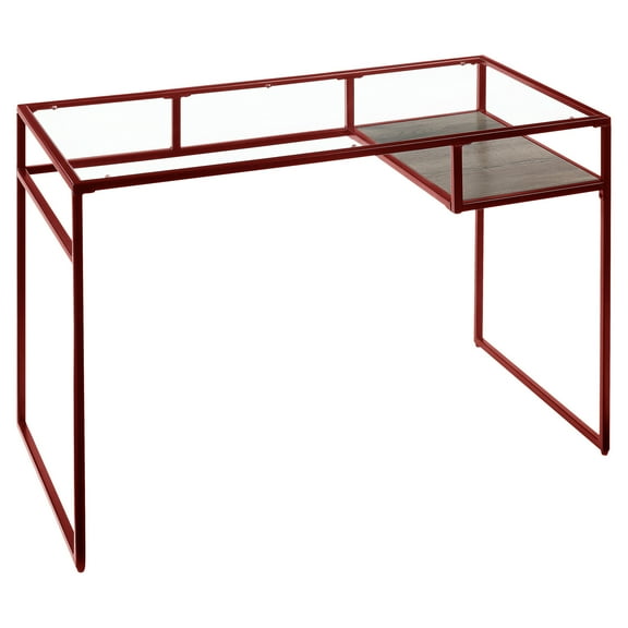 ACME Yasin Writing Desk in Red and Clear