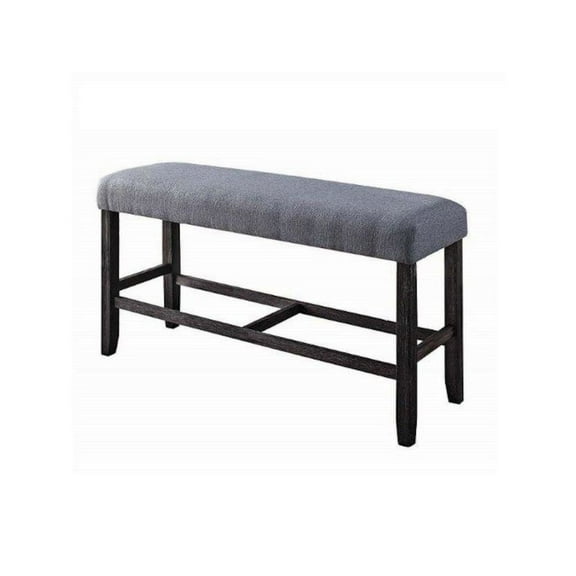 ACME Yelena Counter Height Bench in Fabric & Weathered Espresso