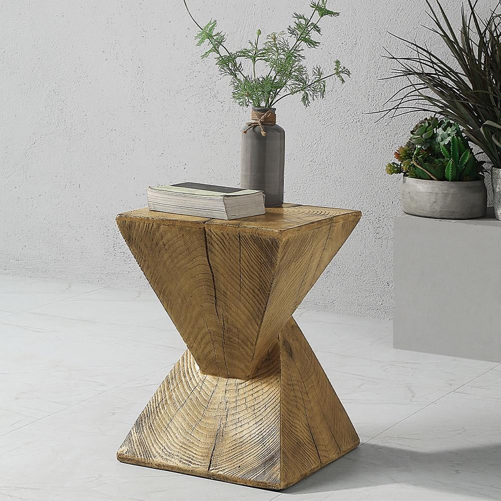 Zahi Oak Finish Eco-Friendly Wood Accent Table