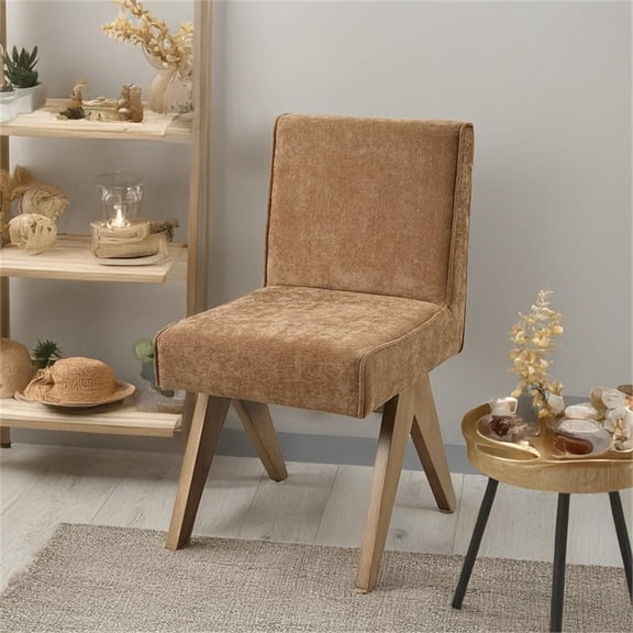 ACME Zoey Side Chair (Set-2) in Chocolate Chenille & Oak