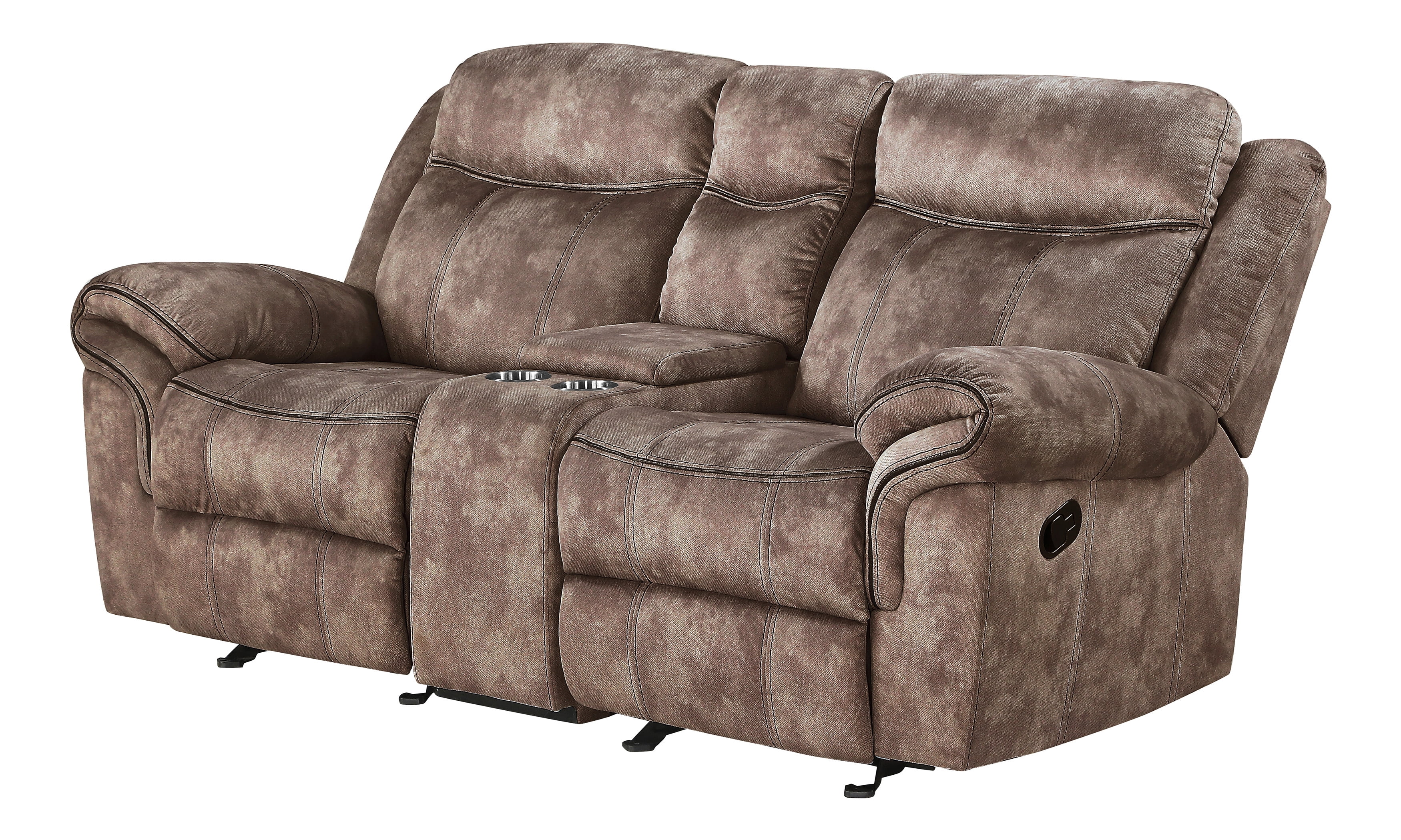 ACME Zubaida Reclining Loveseat with USB Dock and Console in Chocolate Velvet