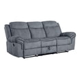 thumbnail image 1 of ACME Zubaida Velvet Reclining Sofa with USB Dock in 2-Tone Gray, 1 of 11