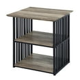 thumbnail image 1 of ACME Zudora Wooden Nightstand with Shelves in Antique Oak and Black, 1 of 4