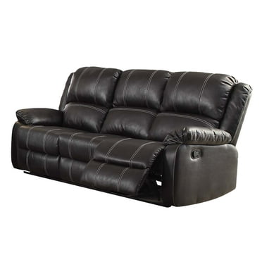 ACME Zuriel Faux Leather Motion Reclining Sofa in Black