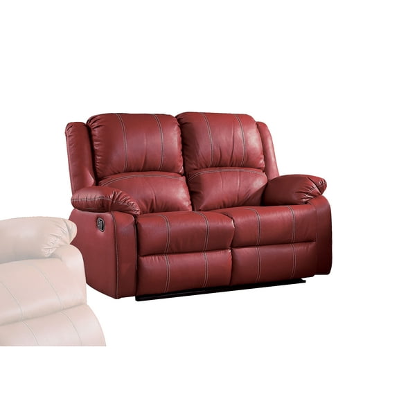 ACME Zuriel Motion Loveseat in Red Synthetic Leather