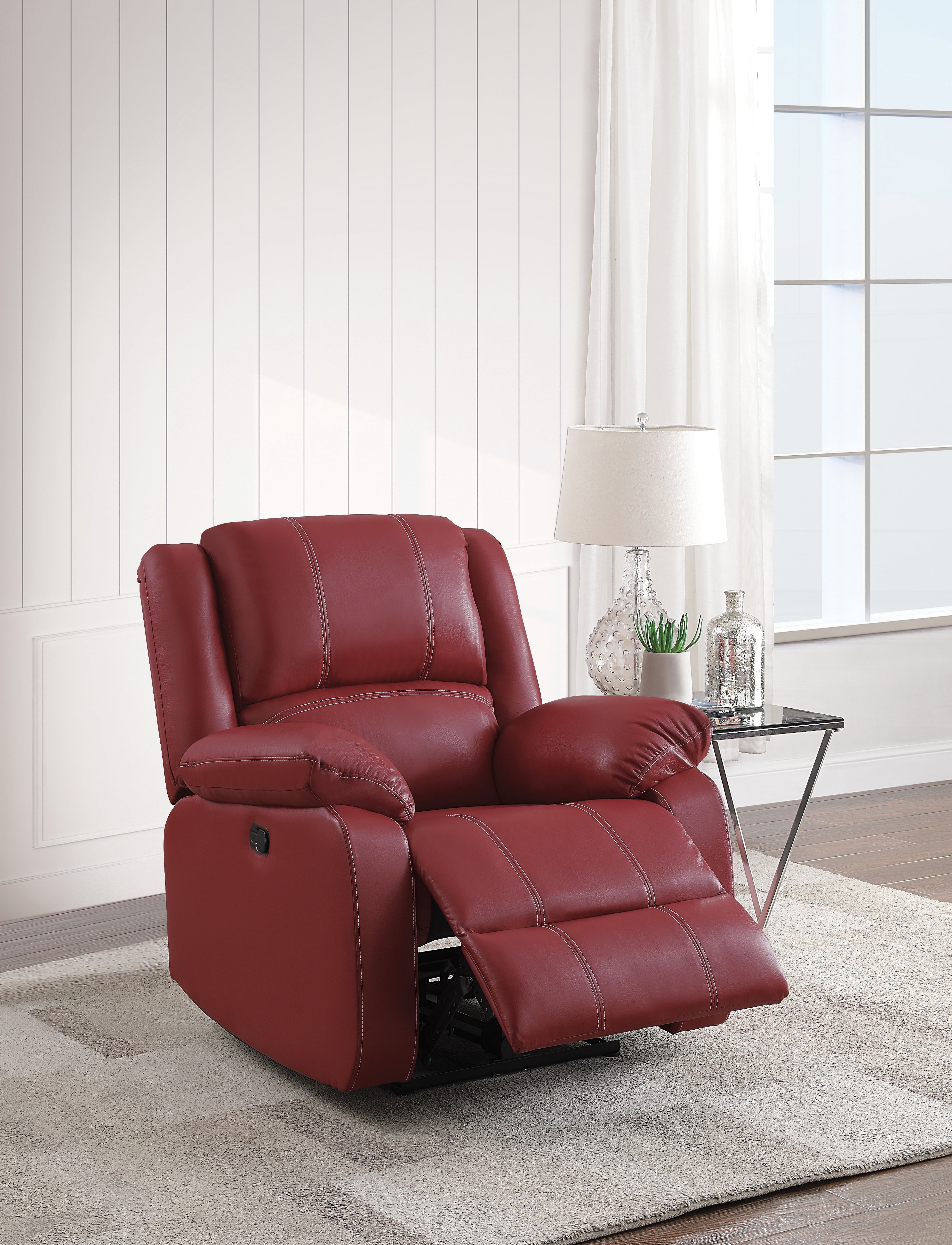 ACME Zuriel Motion Rocker Recliner in Red Synthetic Leather - Walmart.com