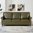 ACMEASE 80" Faux Leather Sofa with Nailhead Trim, Traditional 3Seater