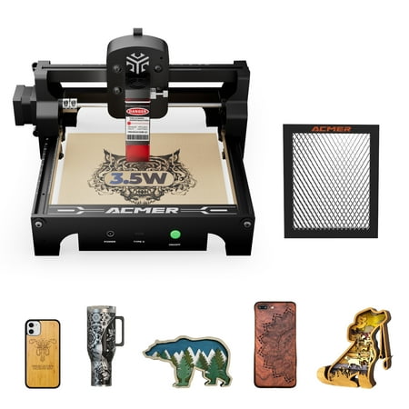 ACMER S1 3.5W Laser Engraver Machine with Honeycomb Working Table, High Precision DIY Laser Cutter for Wood, Metal, Acrylic, Beginner-friendly Kit