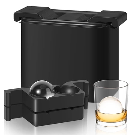 ACMETOP 2-Pack Clear Ice Ball Maker – 2” Large Crystal Ice Sphere Mold for Whiskey, Bourbon & Cocktails – Premium Gift for Men, Dad, Boyfriend