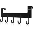 thumbnail image 1 of ACMETOP Over The Door Hooks, Over The Door Hanger, Heavy Duty Aluminum Over The Door Towel Rack, Door Hooks for Hanging Coat, Towel, Bag, Robe - 5 Hooks, Brush Finish (Matte Black 1Pcs), 1 of 10