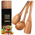 thumbnail image 1 of ACMETOP Wooden Cooking Utensil Set, 3 pcs Teak Wood Spoons, Heat Resistant & BPA-Free, 1 of 8