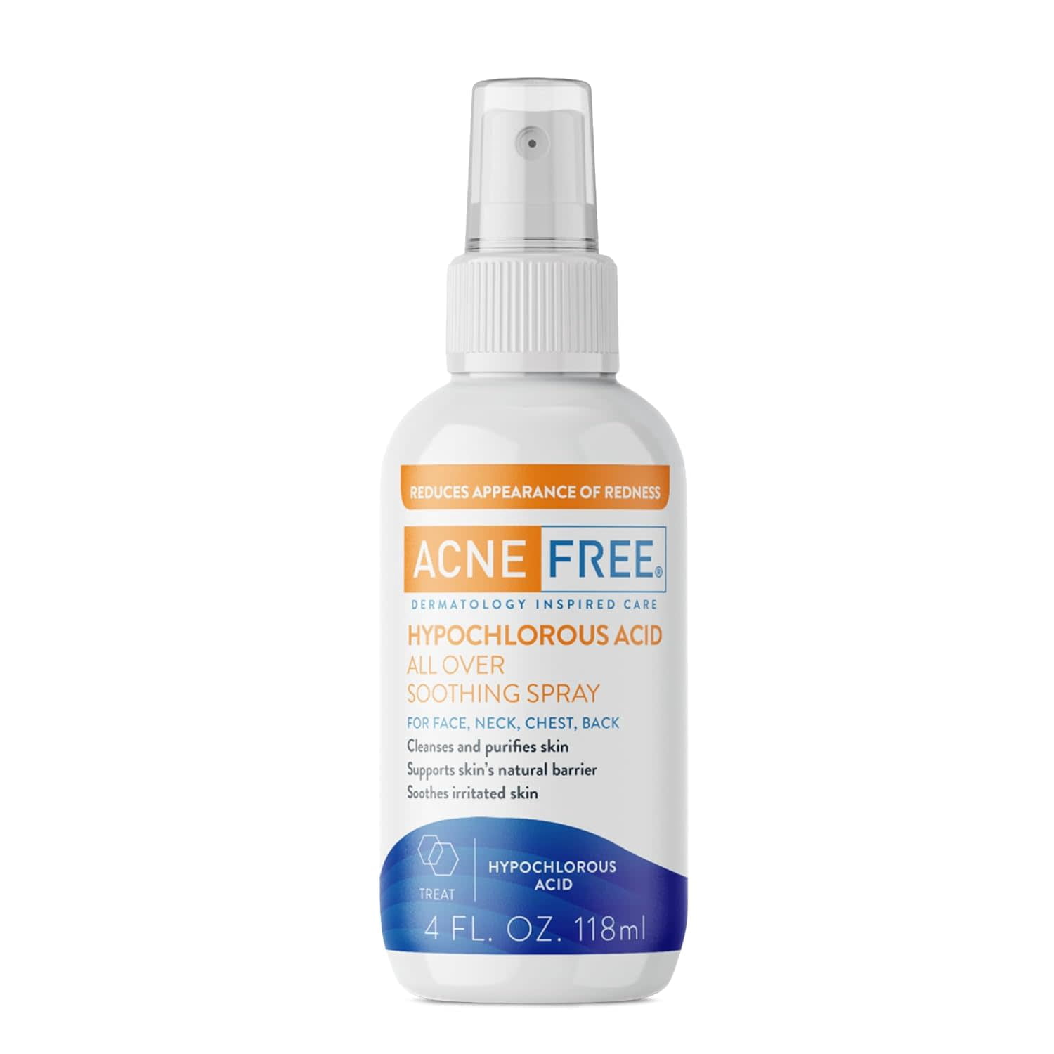 AcneFree Hypochlorus Acid, All over Skin Soothing Spray, Refreshes and Balances, 4 fl oz