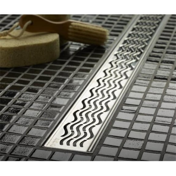 ACO ShowerDrain Plus 48'' Linear ShowerDrain - Wavy