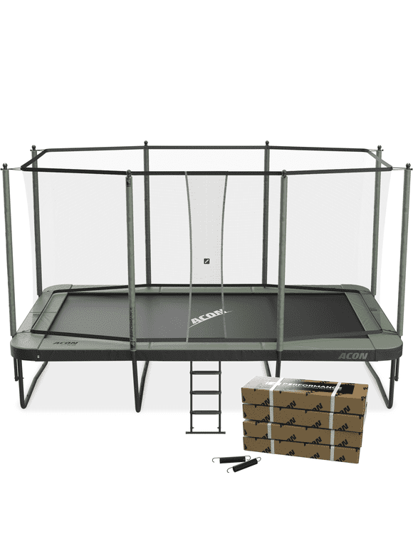 ACON Air 16 Sport HD Performance Rectangular Trampoline with Net and Ladder