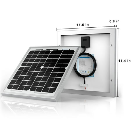 ACOPOWER 10 Watts Mono Solar Panel, 12V