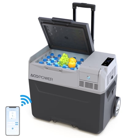 42-Quart Portable Car Refrigerator, 12V Electric Cooler Freezer with Low Noise, 45W, for Camping and Travel