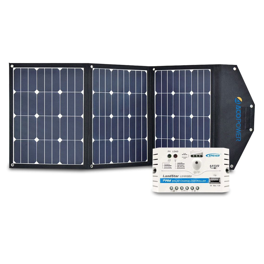ACOPOWER LTK 105W Foldable Solar Panel Kit, w/ 10A Charge Controller