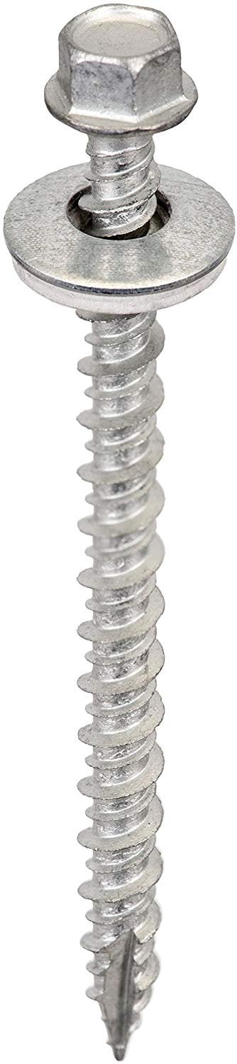 Galvanized Steel Hex Head Metal to Wood Screws, Pack of 250