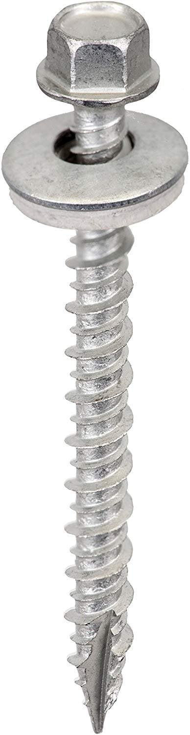Galvanized Steel Hex Head Metal to Wood Screws, Pack of 250