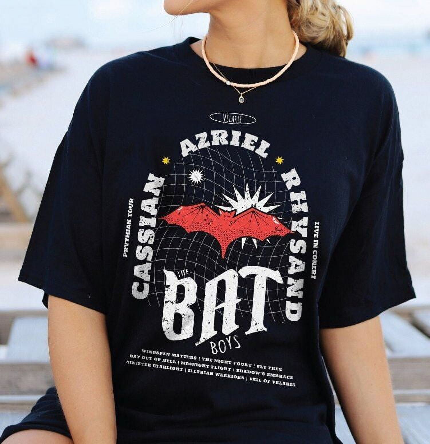 ACOTAR Bat Boys Band TShirt Cassian Azriel Rhysand Velaris Night Court