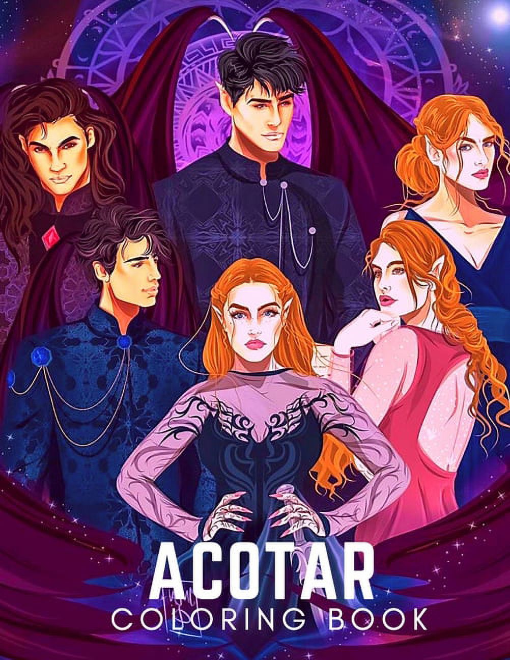 ACOTAR Coloring book : adult coloring book for anxiety perfect coloring  pages for teens men women (Paperback)