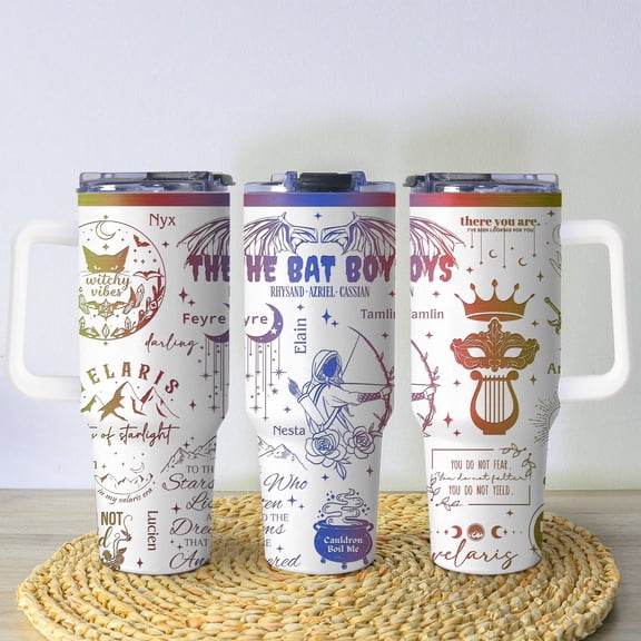 ACOTAR Insulated Tumbler, Bat Boys Stainless Steel Tumbler 40oz, Velaris Aesthetic Cup, Insulated Coffee Tumbler, Bookish Birthday Gifts