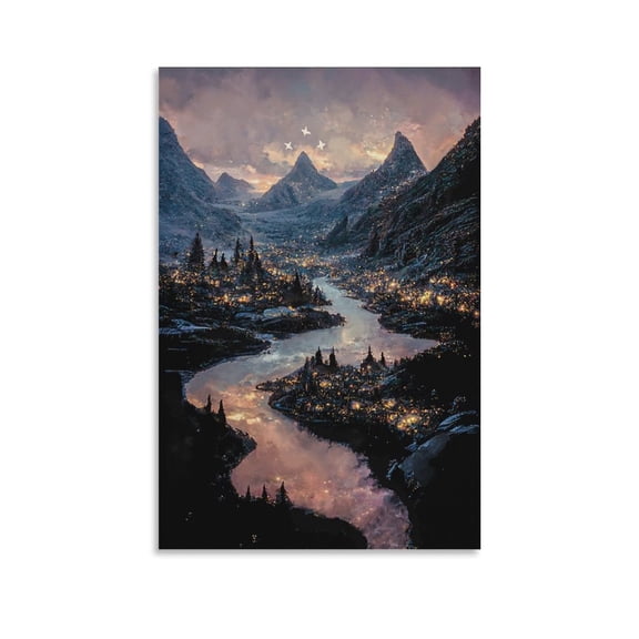 ACOTAR Poster, A Court of Thorns And Roses, Velaris Art Print Wall Art Picture Painting Poster Canvas Print Posters Artworks Bedroom Living Room Decor 24x36inch(60x90cm)