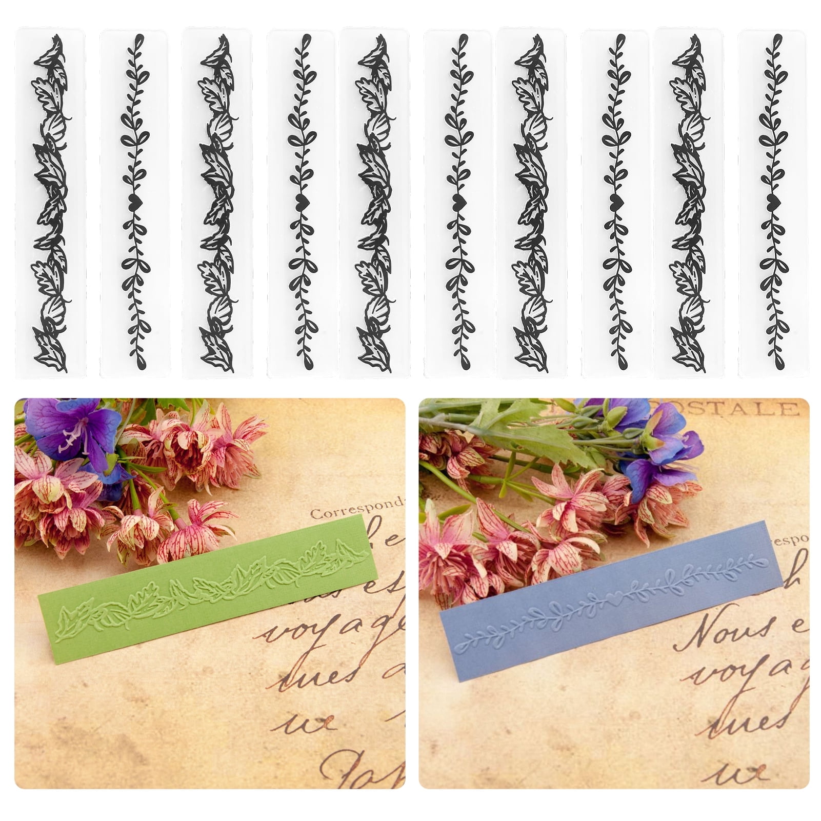 ACOUTO 10Pcs Plastic Embossing Folders Embossed Template  Card Making Scrapbooking Paper Craft Tool,Scrapbooking Embossing Folders,Embossing Template