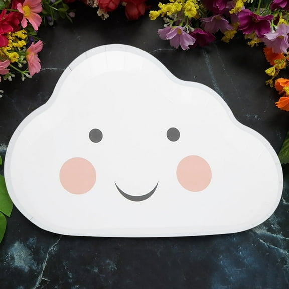 ACOUTO Disposable Dish Plate, Cloud Pattern Plate Paper Plate