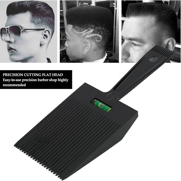 ACOUTO Flattopper Comb, Flat Guide Comb Haircut Clipper Comb Barber Shop Hairstyle Tool (Black)