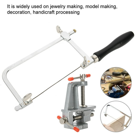 ACOUTO Jewelers Sawbow Saw Frame 12 Blades & Mini Bench Vise with Clamp Jewelry Making  Craft Tool