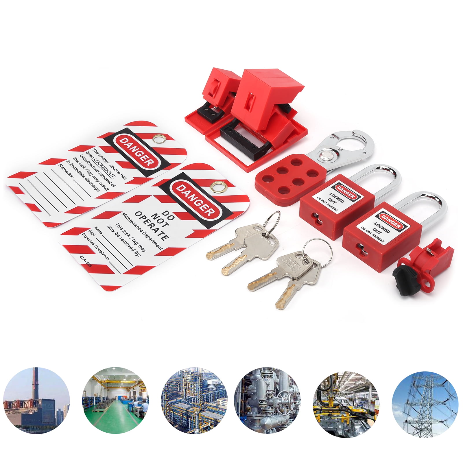 ACOUTO Lockout Hasp Kit Lockout Tagout Kit With Pocket Bag For Lock Out Tag Out