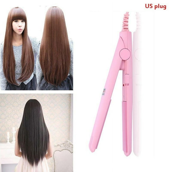 ACOUTO Mini Hair Straightener, Flat Iron Curler,4Colors 2 in 1 Mini Hair Straightener Ceramic Tourmaline Plate Beauty Flat Iron Heating Curler