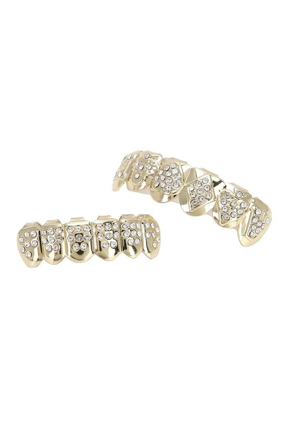 ACOUTO Silver / Gold Plated Teeth Mouth Grills Bling Hip Hop Cosplay