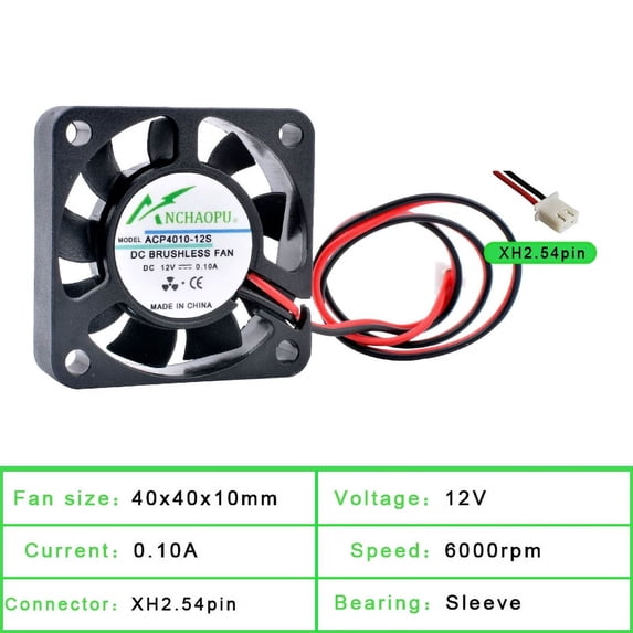 ACP4010 4cm 40mm fan 40x40x10mm DC5V 12V 24V Small cooling fan for 3D printer with North and South Bridge heat sink
