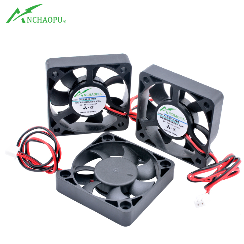 ACP5010 5cm 50mm fan 50x50x10mm DC5V 12V 24V 2pin Cooling fan suitable ...