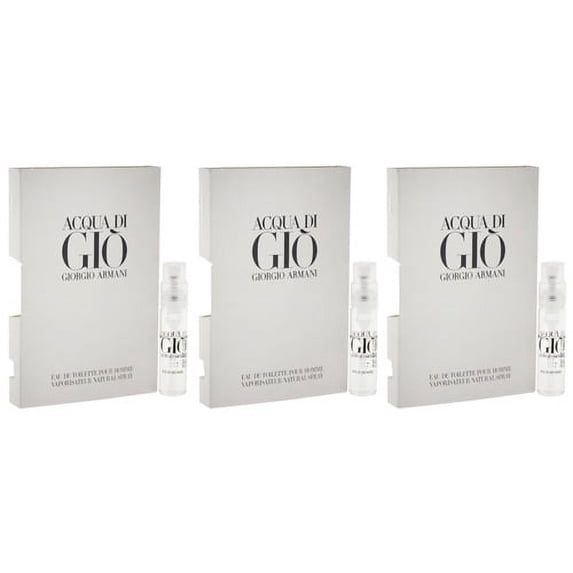 ACQUA DI GIO by Giorgio Armani for Men 1.2ML / 0.04 oz Eau de Toilette Vial Spray - Pack of 3