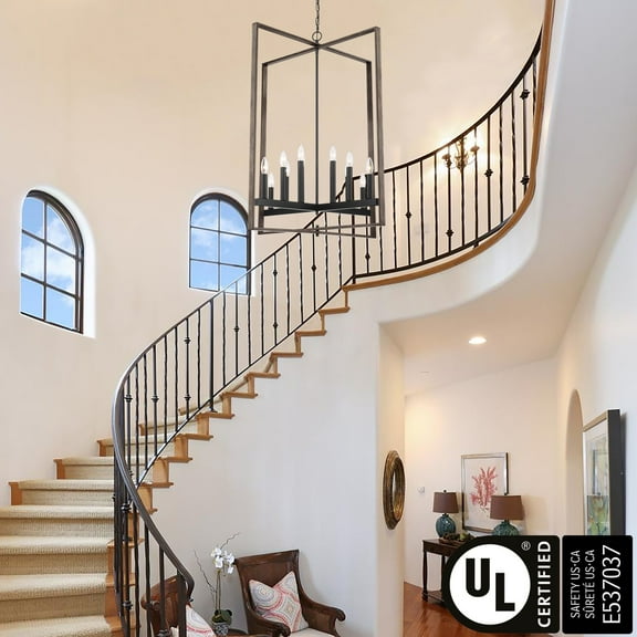 ACROMA 12 Light Modern Farmhouse Rustic Pendant Chandelier-UL Certified