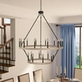thumbnail image 1 of ACROMA  20-light Modern Farmhouse 40In Round Wagon Wheel Chandelier with UL Driftwood Distressed, Satin, Matte Adjustable Painted Pine, 1 of 5