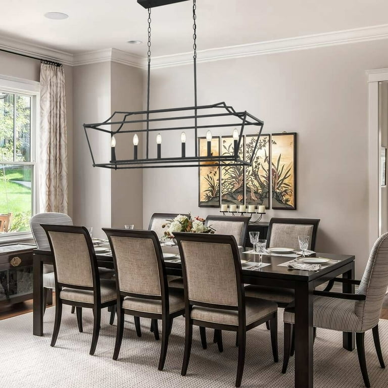 ACROMA 6-light Modern/ Farmhouse Rectangle Chandelier Linear