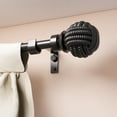 thumbnail image 1 of ACROMA Watie Adjustable Black Single Curtain Rod with Final Set for Window 84-120 inches, 1 of 5