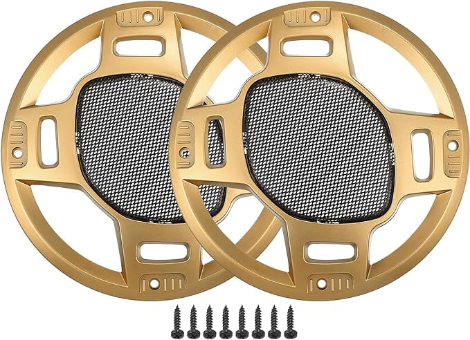 Carpopart 6" Car Speaker Grill Covers – 2-Pack With Screws, Black Metal & Plastic Mesh Protector
