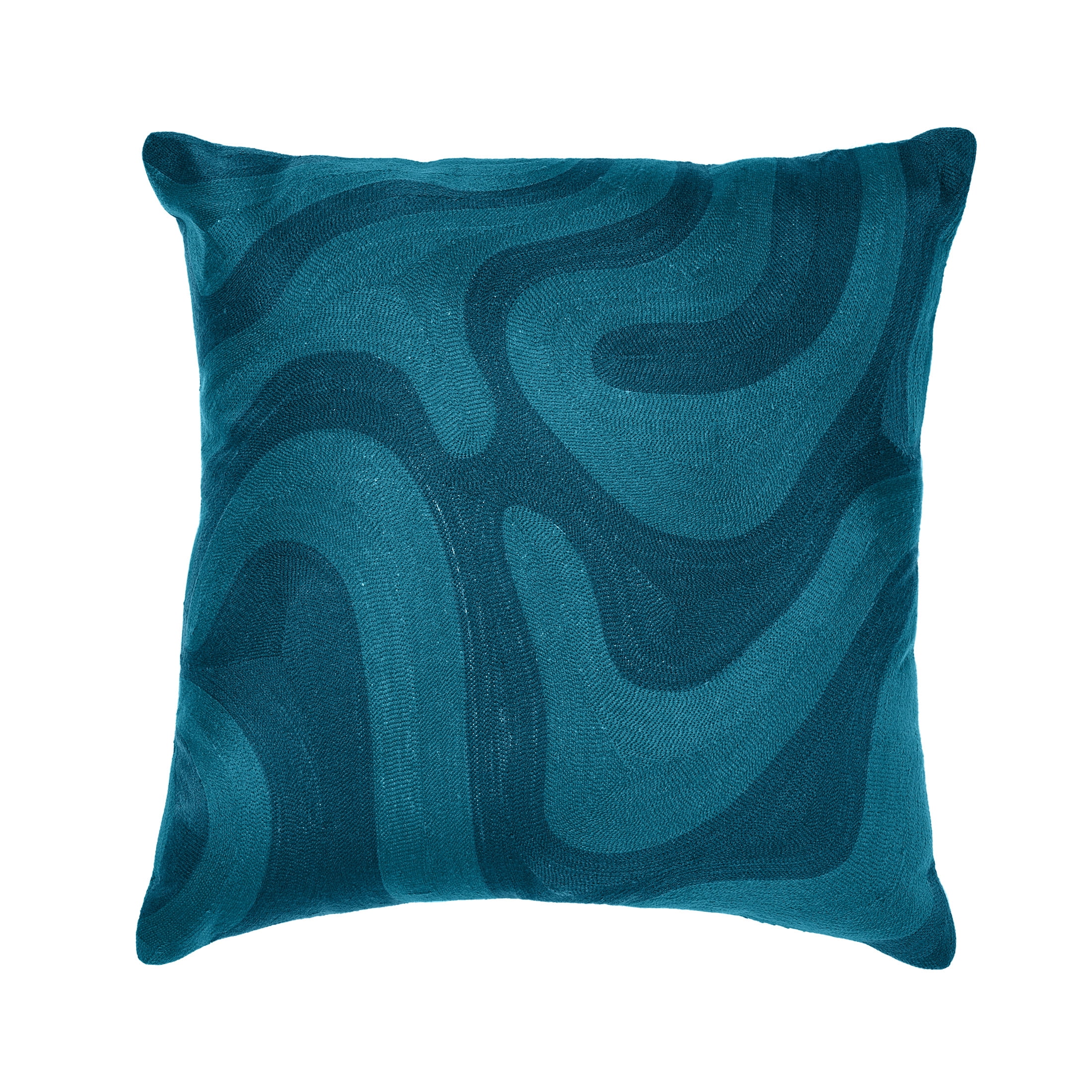 Temi Coker for Walmart Embroidered Decorative Pillow, 20" x 20", Blue