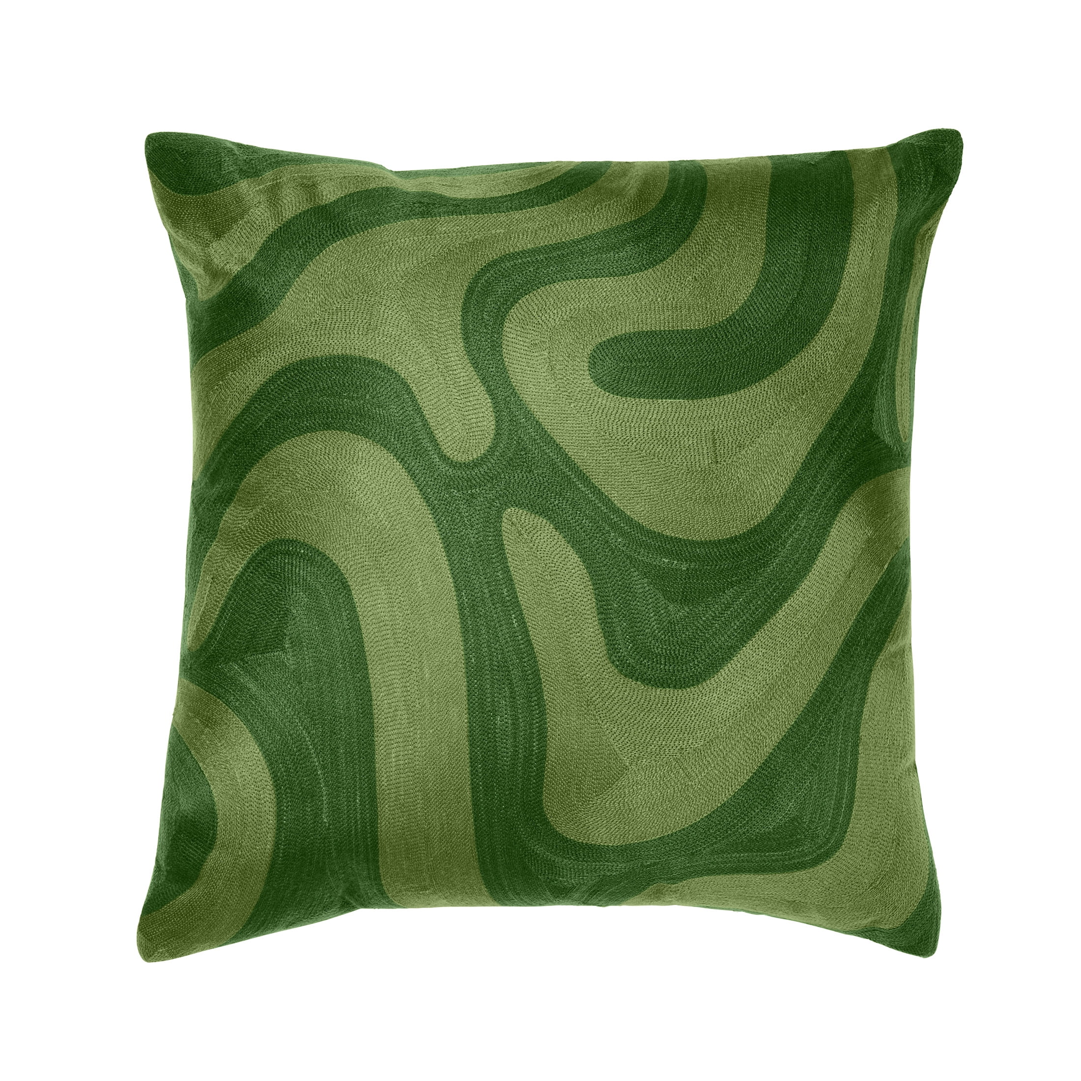 Temi Coker for Walmart Embroidered Decorative Pillow, 20" x 20", Green