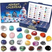 Glazina Christmas Advent Calendar 2026, 24 Natural Crystals Gemstones, 24-Day Christmas Countdown Xmas Gift