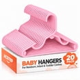 thumbnail image 1 of ACSTEP Baby Hangers 20 Pack, 11.5 Inch Kids Plastic Hangers with Non-Slip Shoulder Notches, Slim Toddler Clothes Hangers for Nursery Closet,Pink, 1 of 9